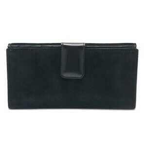 GUCCI Old Gucci Interlocking G Long Wallet Flap Long Wallet Suede/Enamel Black